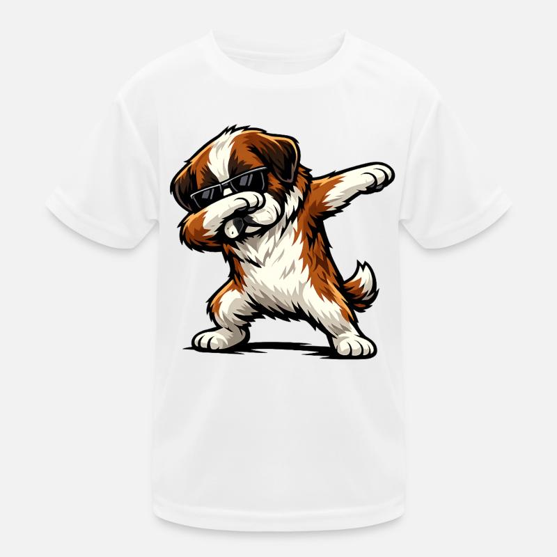 Dabbing Bernhardiner Kinder Funktions-T-Shirt