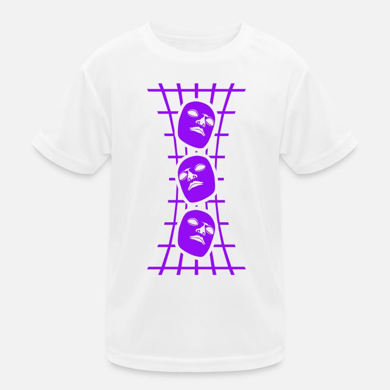 Masks Grid Abstract Art Kids Functional T-Shirt