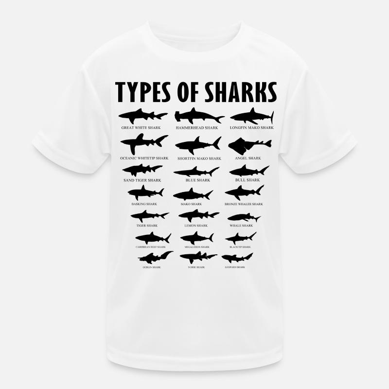 Tableau des types éducatifs d’espèces de requins T-shirt sport Enfant
