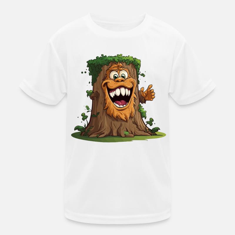 Giant tree with a broad grin Kids Functional T-Shirt