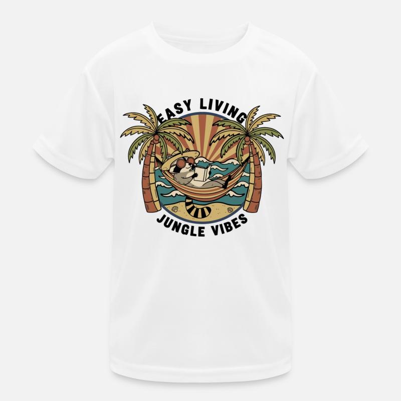 Waschbär-Hängematten-Dschungel – einfaches Leben Kinder Funktions-T-Shirt