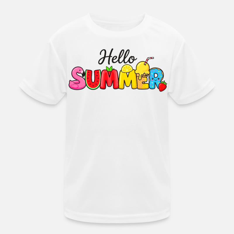 Hello Summer Fruit Letters Kids Functional T-Shirt