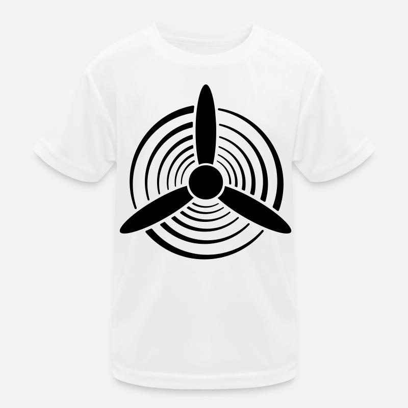 Solid Color Graphic Propeller Kids Functional T-Shirt