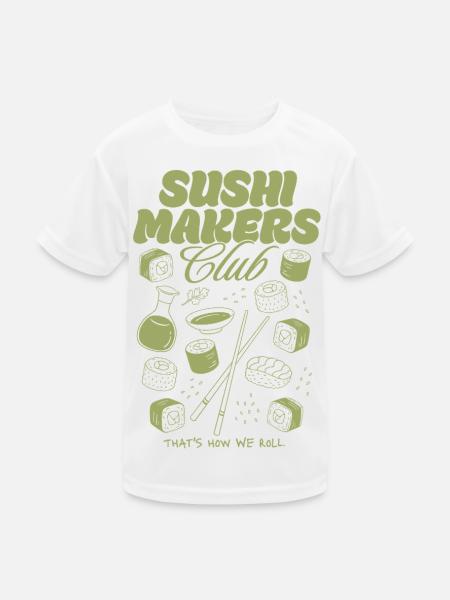 Sushi Makers Club - Kinder Funktions-T-Shirt - Weiß