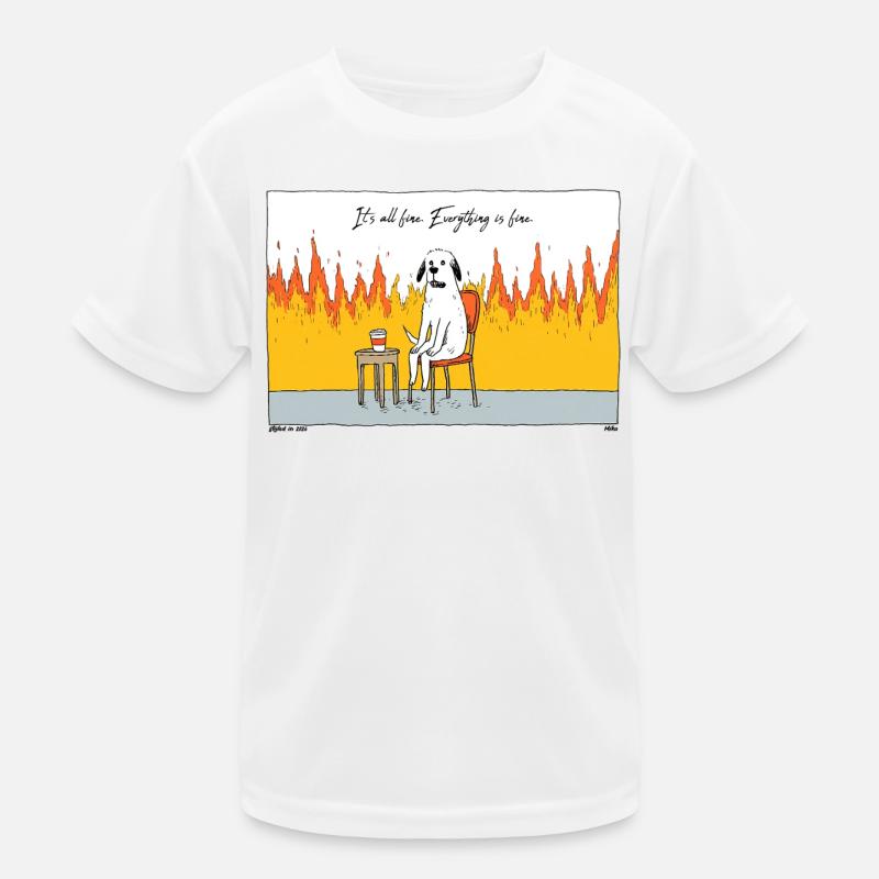 Chien dans le Chaos Fire T-shirt sport Enfant