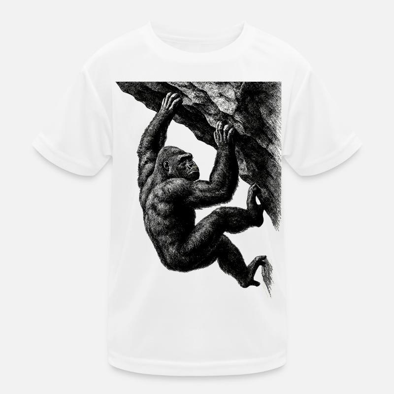 Realistic Gorilla: Bouldering & Grip Strength Kids Functional T-Shirt