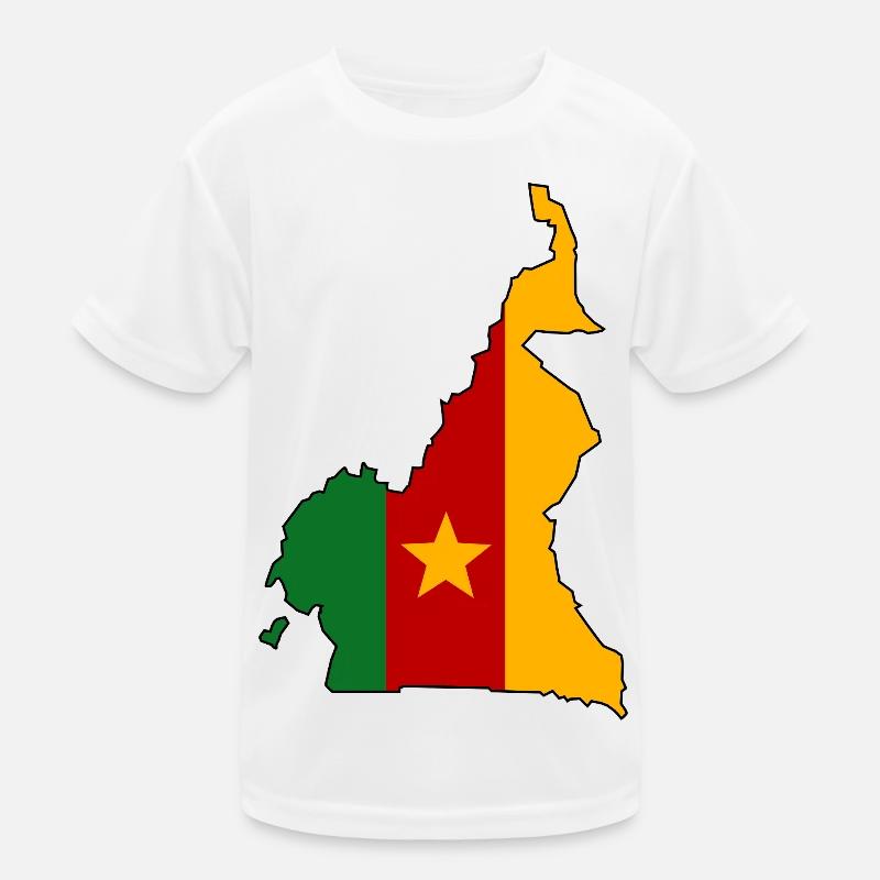 Cameroon Flag Map Kids Functional T-Shirt
