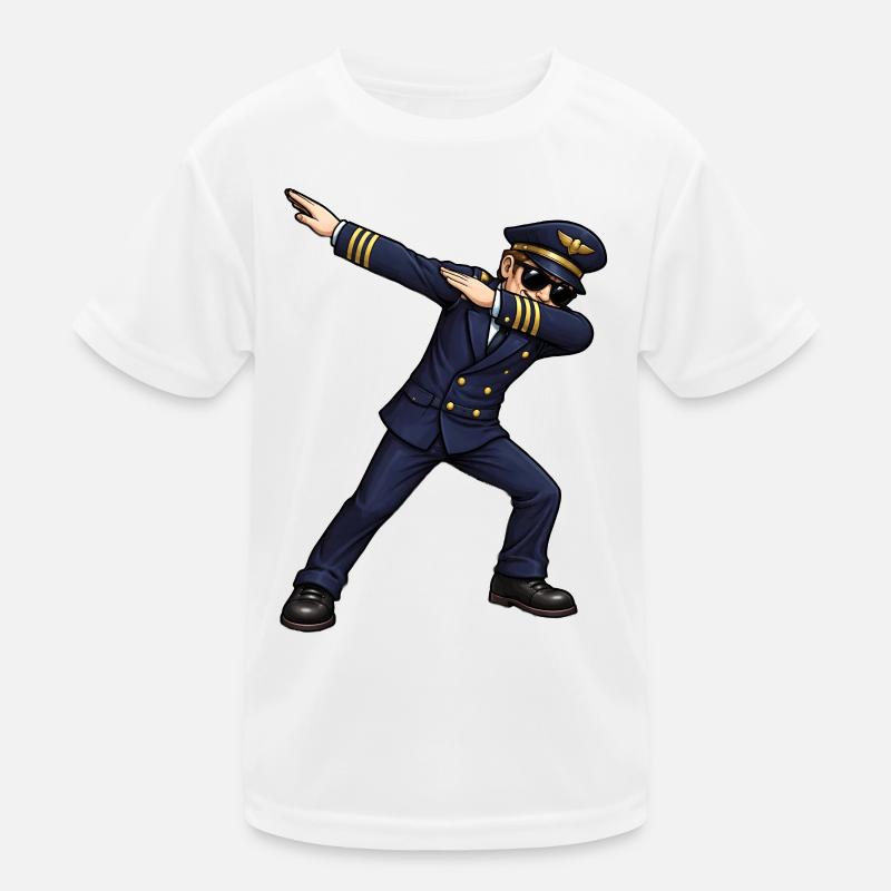 Dabbing Pilot Kinder Funktions-T-Shirt