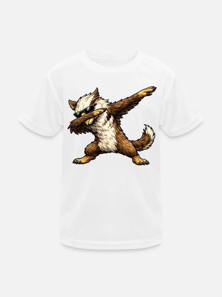 Dabbing Greif - Kinder Funktions-T-Shirt - Weiß - Vorne