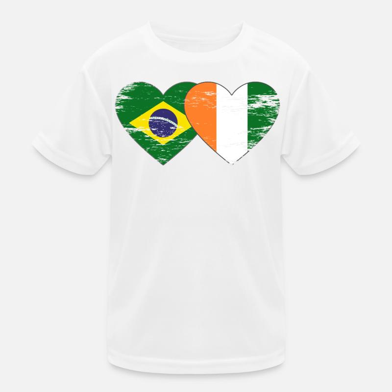 Brasillien_Elfenbeinkueste_Flagge_Herz_used T-shirt sport Enfant