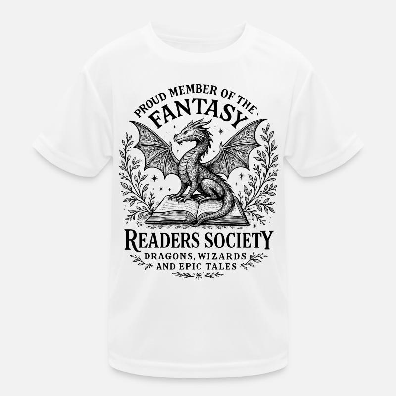 Fantasy Leserschaft Drachen und Magier Leser Kinder Funktions-T-Shirt