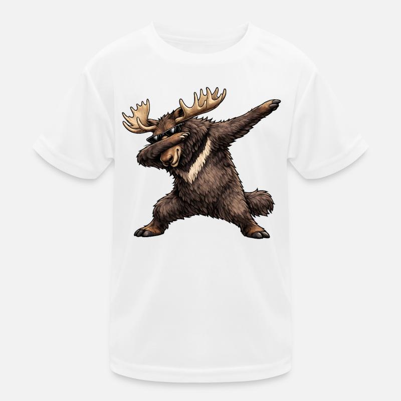 Dabbing Elch Kinder Funktions-T-Shirt