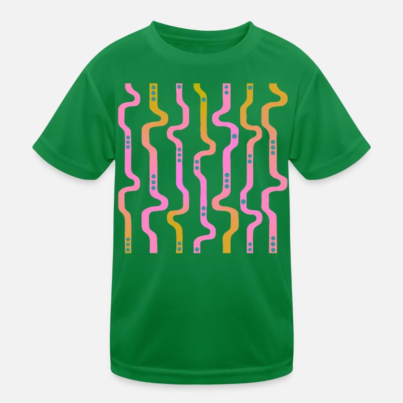 Wiggle Wavy Stripes L Stripes L Riso Transition Kids Functional T-Shirt