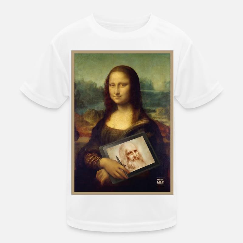 Mona Lisa Tablet Skizzen-Mashup Kinder Funktions-T-Shirt