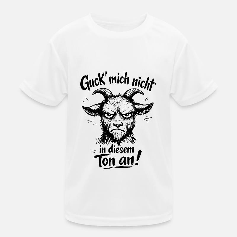 Guck mich nicht so an Statement Ziege Kinder Funktions-T-Shirt