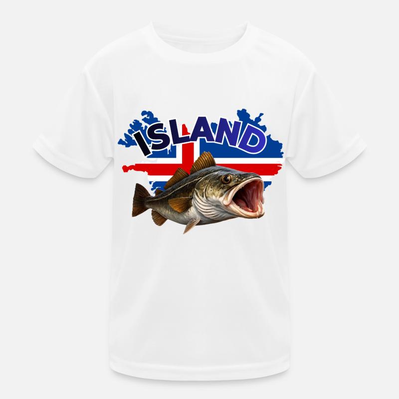 Iceland Cod Fishing Kids Functional T-Shirt