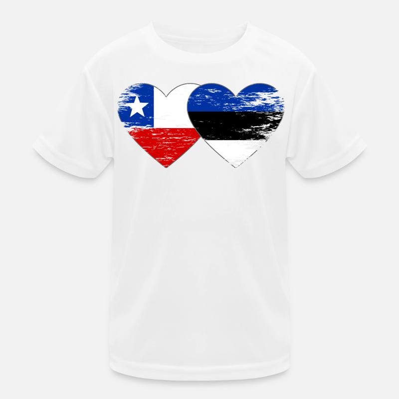 Chile_Litauen_Flagge_Herz_used Kinder Funktions-T-Shirt