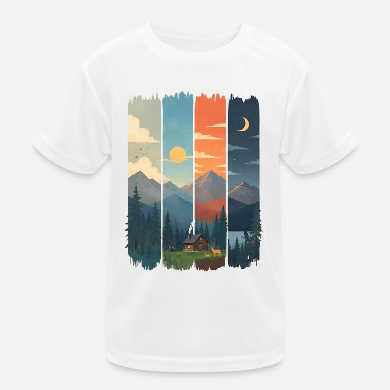 Horizonte in vier Gebirgstafeln Kinder Funktions-T-Shirt