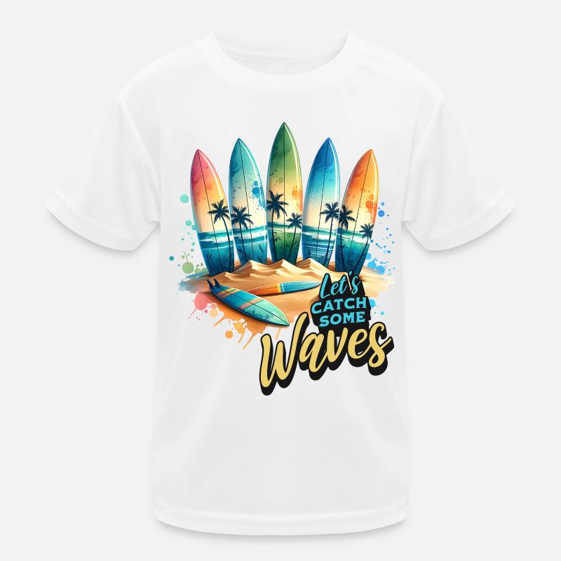 Let's Catch Some Waves Kids Functional T-Shirt