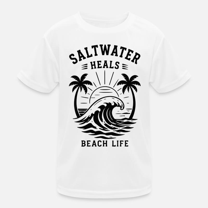 Saltwater Heals Beach Life Ocean Wave Kids Functional T-Shirt