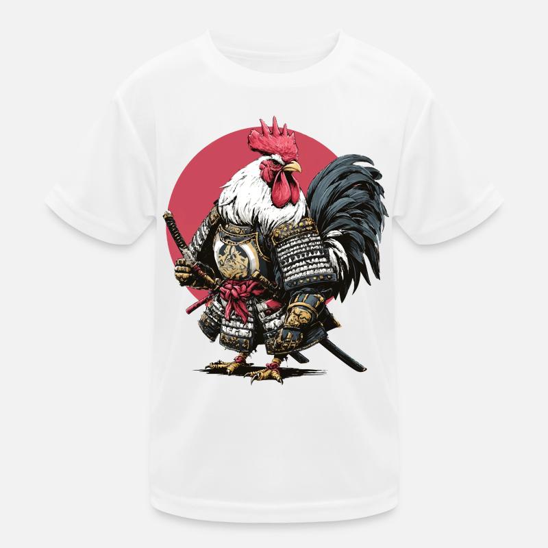 Hahn-Samurai-Rüstung Kinder Funktions-T-Shirt