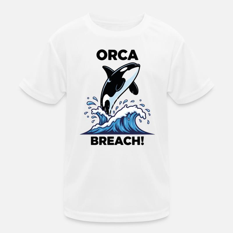 Schwertwal-Durchbruch-Seeorca Kinder Funktions-T-Shirt