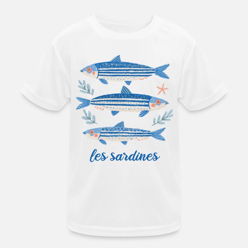 Les Sardines: mediterranes Fisch Design Kinder Funktions-T-Shirt