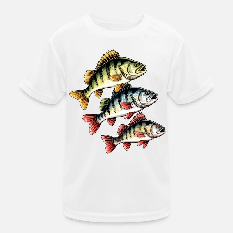 Perch Fishing Kids Functional T-Shirt