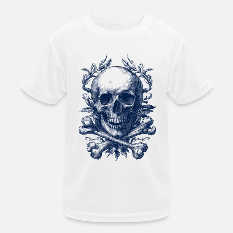 Floraler Totenschädel – Dunkle Schönheit Kinder Funktions-T-Shirt