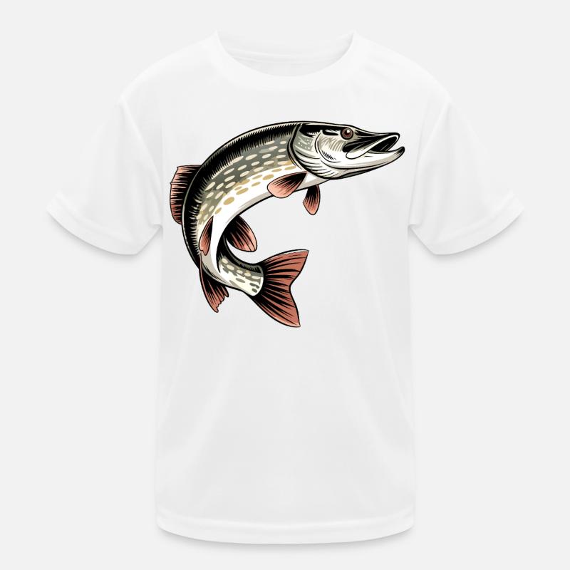 Raubfisch Hecht Kinder Funktions-T-Shirt