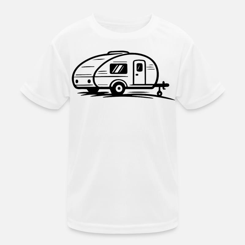 Camping Anhänger Kinder Funktions-T-Shirt