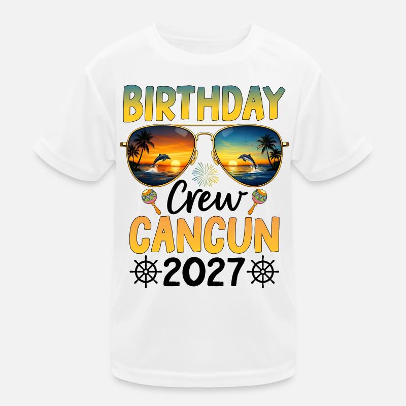 Birthday Crew Cancun 2027 Kinder Funktions-T-Shirt