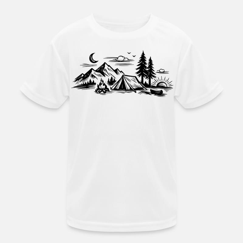 Camping Zelt Kinder Funktions-T-Shirt