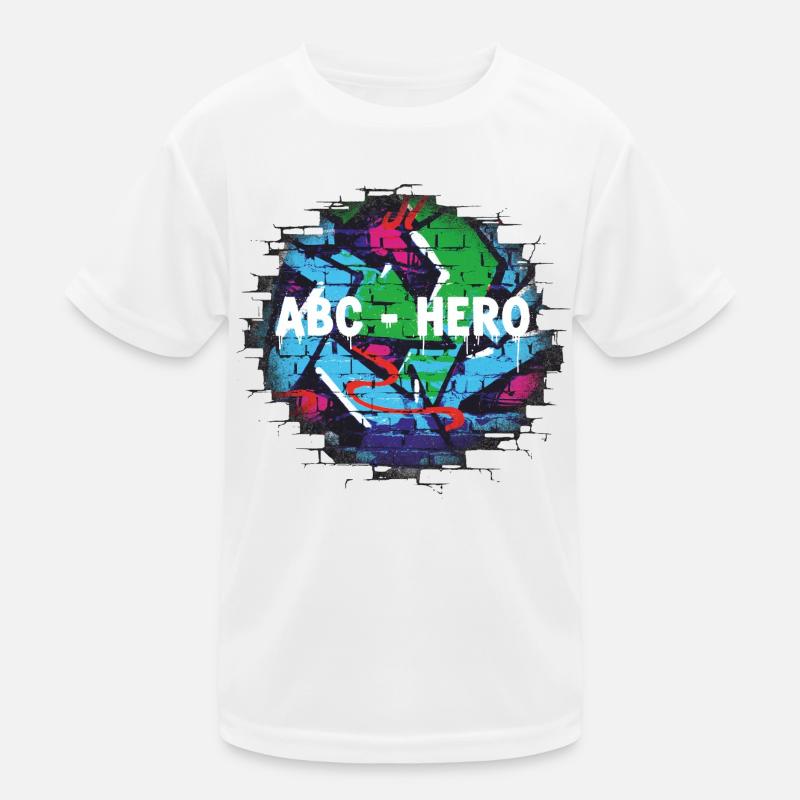 ABC HERO Graffiti Wanddesign Kinder Funktions-T-Shirt