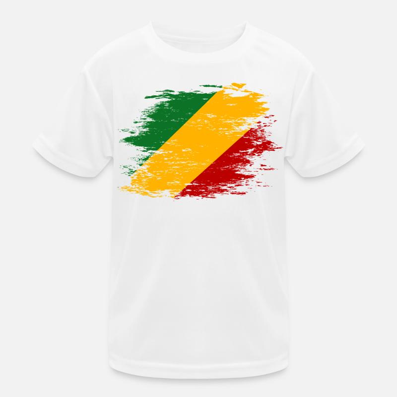 Kongo_Flagge_used Kinder Funktions-T-Shirt