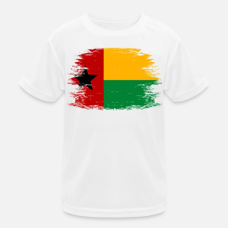 Guinea_Bissau_Flagge_used T-shirt sport Enfant