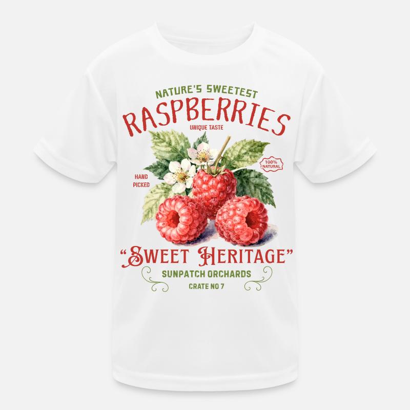 Raspberry Heritage Vintage Orchard Label Kids Functional T-Shirt