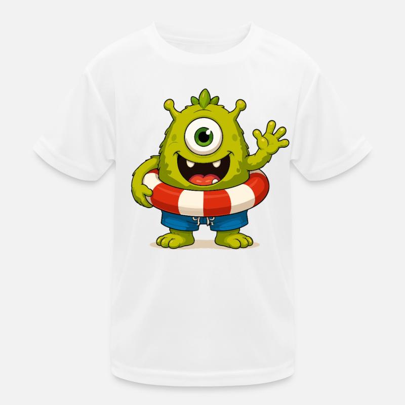 Monster mit Badehose Kinder Funktions-T-Shirt