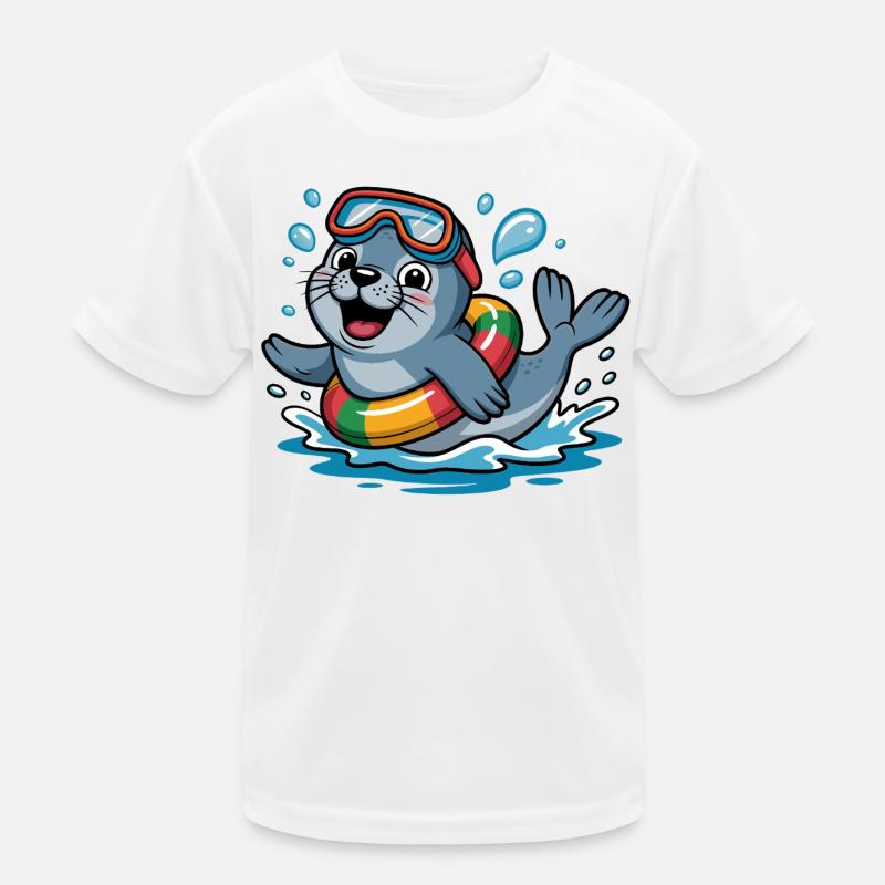 Cooler Seehund Kinder Funktions-T-Shirt