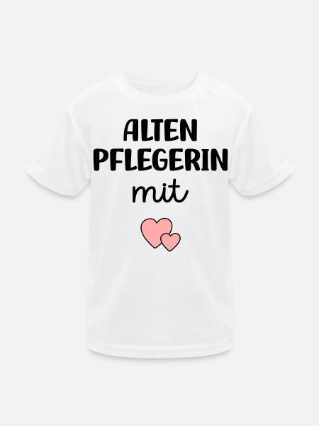 Altenpflegerin mit Herz - Kinder Funktions-T-Shirt - Weiß - Vorne
