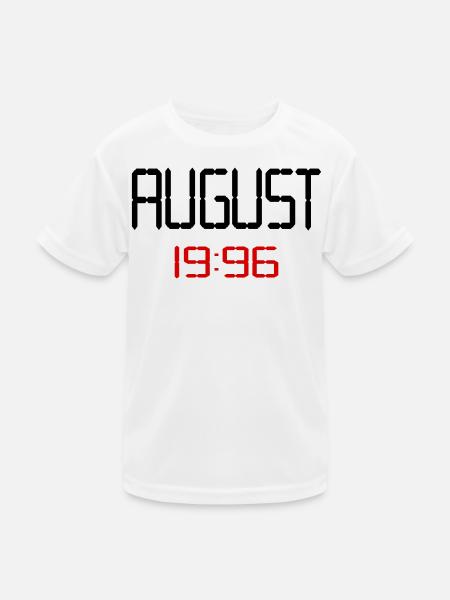 August 1996 - 30. Geburtstag - Kinder Funktions-T-Shirt - Weiß - Vorne