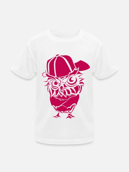 Hip Hopper Owl - Kids Functional T-Shirt - white - Front