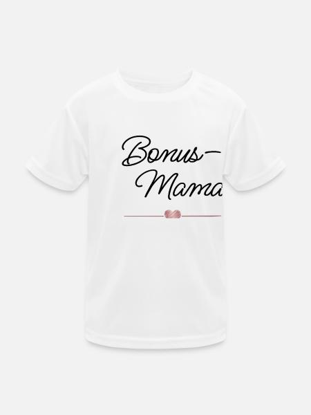 Beste Bonus-Mama mit Herz – Geschenk - Kinder Funktions-T-Shirt - Weiß