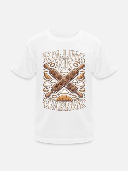 Pastry Chef Rolling Pin Warrior Pastry Specialist - Kids Functional T-Shirt - white - Front