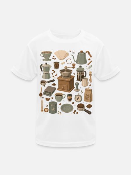 Coffee Love | Barista & Hand Filter - Kids Functional T-Shirt - white - Front