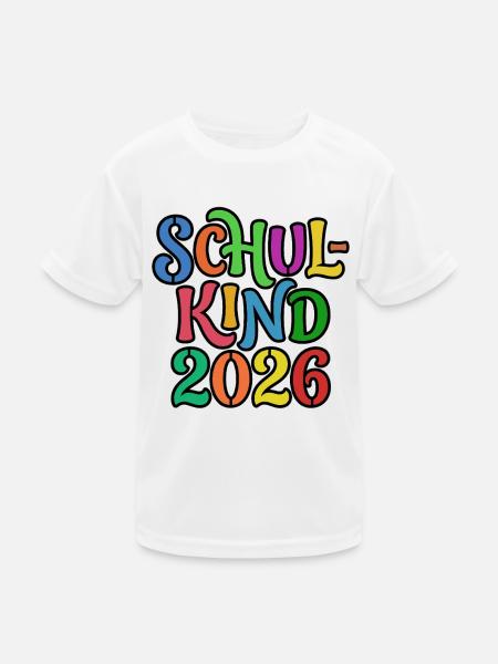 Schulkind 2026 Einschulung Erstklässler - Kinder Funktions-T-Shirt - Weiß