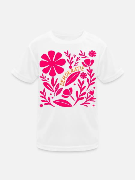 Demokratie Blumen Vielfalt - Kinder Funktions-T-Shirt - Weiß
