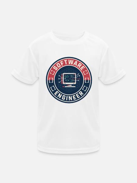 Vintage Software Engineer Code Terminal Patch Top - Kinder Funktions-T-Shirt - Weiß - Vorne