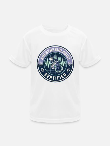 Vintage Anästhesisten-Atemkreislauf-Abzeichen - Kinder Funktions-T-Shirt - Weiß - Vorne