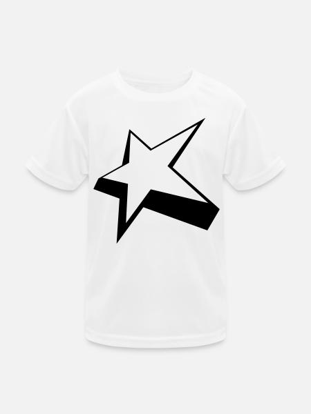 Stilvoller Stern - Kinder Funktions-T-Shirt - Weiß - Vorne